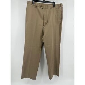 Perry Ellis Portfolio Mens Khaki Chino Pants 38x32 Cotton‎ Straight Leg Casual